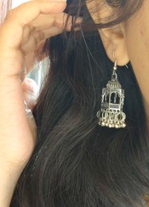 Rajasthani Silver Jhumka Earrings