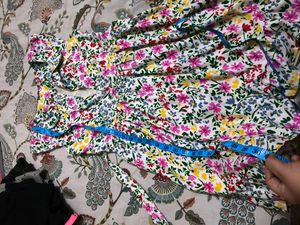 Beautiful Multicolour Frock For 7-8 Years Girl
