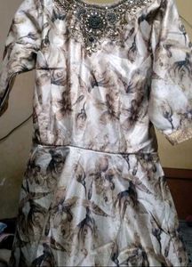 Embroidered Floral gown with lining