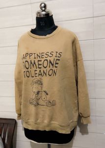 Oversized korean Pintresty brown velvet sweatshirt