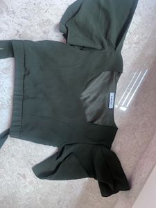 Olive green crop top