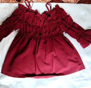 Smocked Off Shoulder Top
