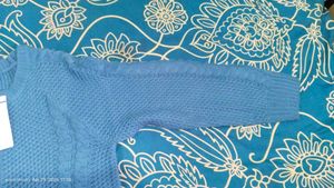 Blue Cable Knit Sweater Dress