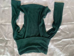 Chic Green Off-Shoulder Top