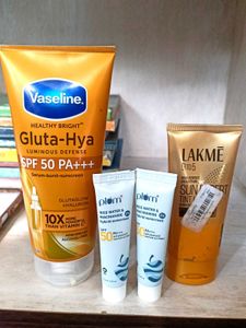 Sunscreen Bundle: Vaseline, Lakme, Plum