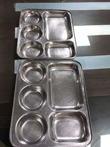 Compartment Stainless Steel Thali 2 Set