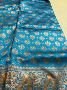 New Red &amp; Blue kathpadar Saree