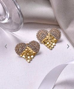 JOKER AND WITCH gold Heart Shaped Stone Earrings