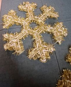 Christmas Tinsel Snowflake Decor