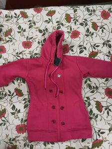 Pink Buttoned Hoodie