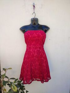 As You Wish Strapless Lace Dress