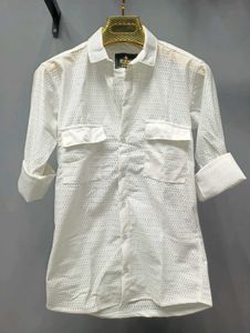 Semi Sheer Fabric (Transparent), Full Sleeve Shirt