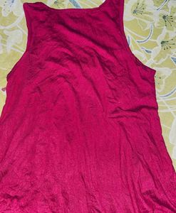Maroon Lace Trim Tank Top