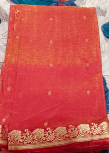 Rust Colour Saree With Blouse