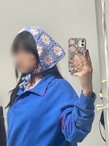 Crochet Flower Granny Square Scarf