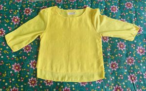 Elegant Yellow Full-Sleeve Top