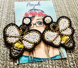 Beaded Bee Earrings