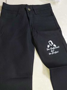 Black Graphic Print Jeans