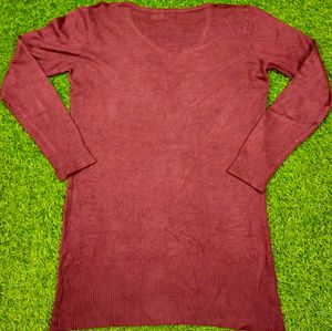 Imported Burgundy Sweater Dress