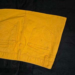 Micro Mini Yellow Denim Skirt /Genz