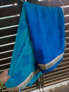 Blue Floral Saree Daily Wear