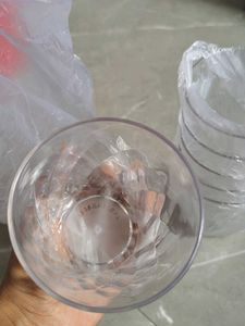 Unbreakable Plastic Glass Cups &amp; Red Lid