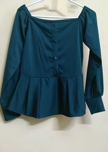 Elegant Green Peplum Top