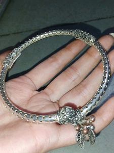 Vintage Silver Anklet with Dangling Charm
