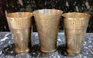 Vintage Brass Tumblers - Set of 3