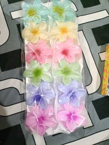 Flower Hair Clips - Set of 12