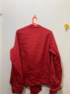 Red Polka Dot Blouse L-27 bust 38
