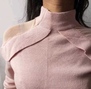 Pink High Neck Top