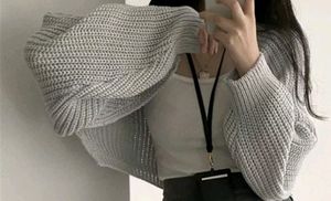 Grey Knit Bolera Cardigan