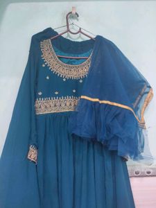 Elegant Blue Embroidered Kurta Set