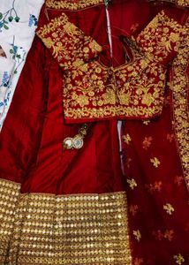 Red Embroidered Lehenga Choli