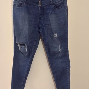 Ripped Blue Denim Jeans