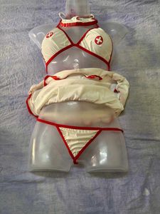 Women&#39;s Sexy Nurse Lingerie Set - 4-Piece