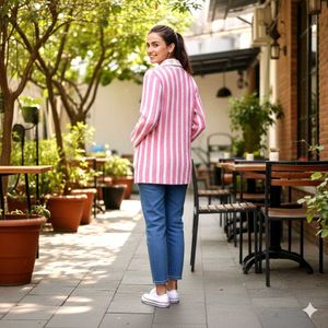 Stylish Striped Knit Cardigan