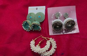 Earring Set: Jhumkas and Hoops