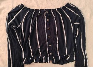 Striped Blue Crop Top