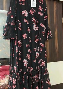 Floral Print Chiffon Dress
