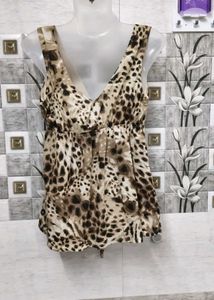 Animal Print Sleeveless Top