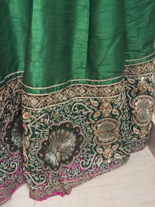 M size Green &amp; Gold Lehenga Choli Set