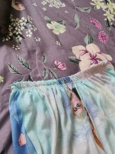 Purple &amp; Blue Frozen Print Convertible Pant |Daily