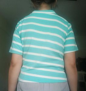 Blue Lining Knot Top