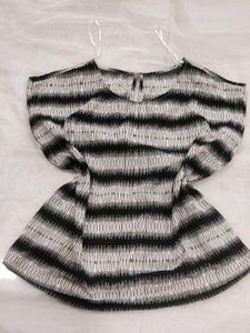 Striped Black & White Top