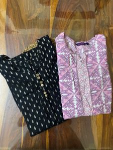 Black And Purple Kurta Combo