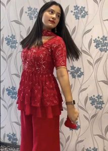 Red sharara suit❤️