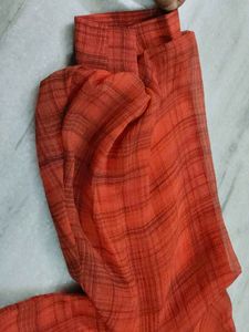 Orange Plaid Top