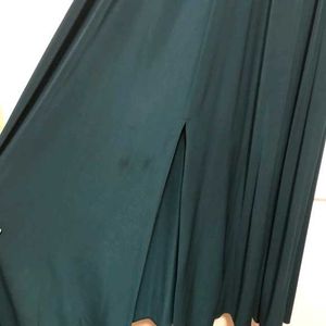 Long Slit  Gown Dress Flared Sequin Embroidery